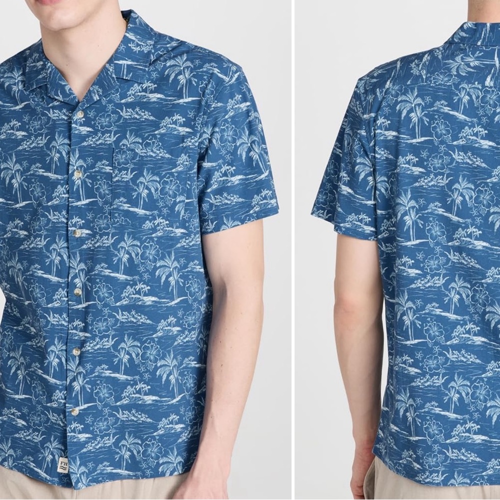 Men's Fair Harbor button down dress shirt, in "Blue Island Hopper".